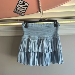 Silk ruffled mini skirt